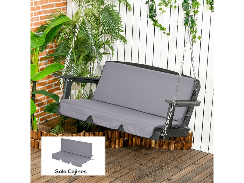  Coussin pour fauteuil à bascule (2 pièces), assise et dossier, pour jardin, terrasse, extérieur, 130 x 45 x 5 cm, gris  - Conforama D