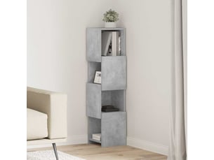 Meuble d'angle, meuble de rangement salon 25,5x25x102cm bois d'ingénierie gris béton