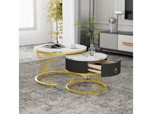 Table carré(e) coloris bicolore <strong>ATELIER CONFORTIEL</strong> <strong></strong> - 70 cmx70 cm