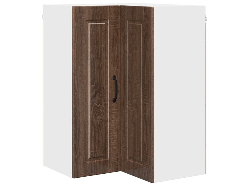  Meuble mural de cuisine, armoire d'angle cuisine porto chêne brun 57x57x80cm  - Conforama A
