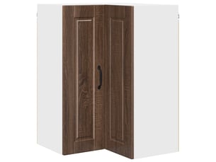 Meuble mural de cuisine, armoire d'angle cuisine porto chêne brun 57x57x80cm