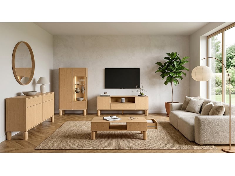 Selsey sanden - table basse - 110 cm - chêne bookmatch Sanden - Conforama C