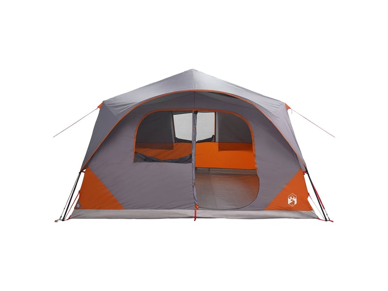  Tente instantanée, tente de camping 8 personne gris et orange polyester et acier  - Conforama D