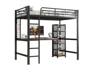 Lit mezzanine 90x200 cm <strong></strong> <strong></strong> coloris noir
