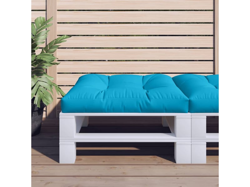  Coussin de palette, coussin de chaise, coussin de canapé bleu 70x70x12 cm tissu cf55301  - Conforama B