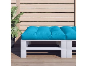 Coussin de palette, coussin de chaise, coussin de canapé bleu 70x70x12 cm tissu cf55301