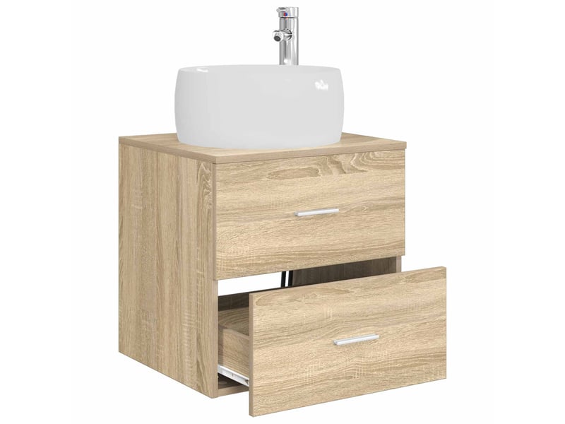  Vanité de lavabo mural, meuble de rangement chêne sonoma 49.5x44.5x66 cm shl276  - Conforama C