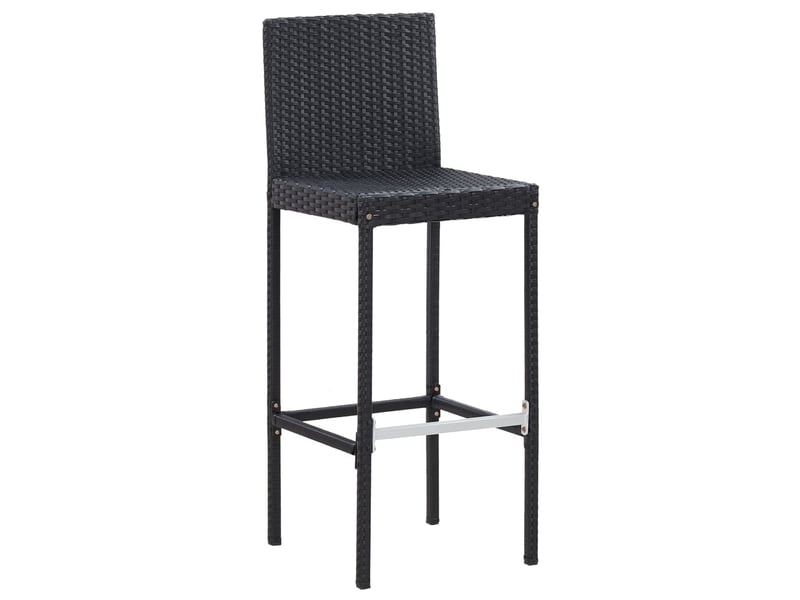  Ensemble de bar 5 pièces résine tressée et bois d'acacia noir 02_0013351  - Conforama C