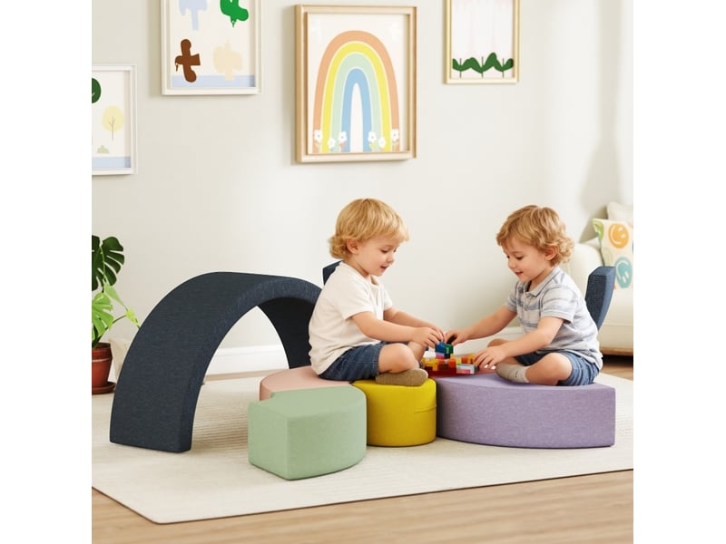  Set de 7 blocs de construction souples 107x107x30 cm multicolore  - Conforama B