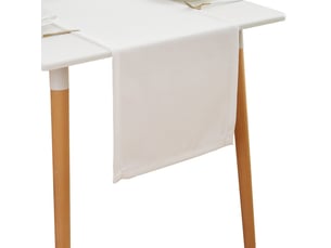 Chemin de table élégant - 30x140 cm - effet lin déperlant et imperméable - blanc