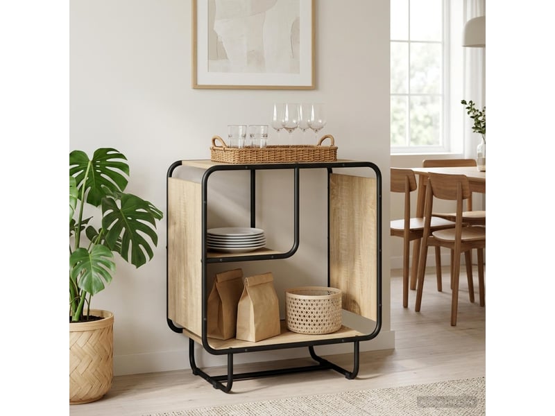  Buffet salon, buffet de rangement chêne sonoma 60x37,5x64,5 cm bois d'ingénierie  - Conforama B