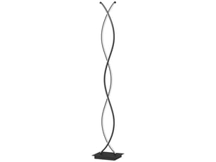 Lampadaire sur pied salon, lampe salon 3 niveaux de luminosité réglables à double spirale avec interrupteur à pied, noir