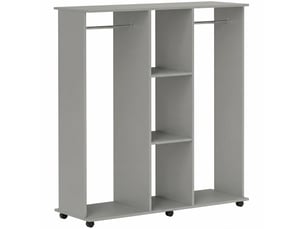 Portant à vêtements ouvert mobile 120 x 40 x 128 cm avec rangements, gris