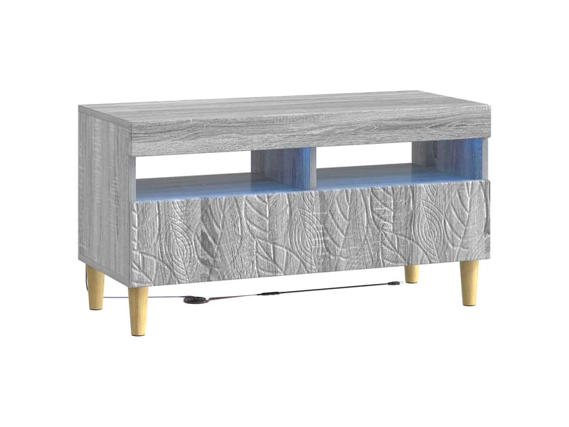  Ensemble de 3 meubles tv - banc tv - meuble de rangement led delft sonoma gris  - Conforama E