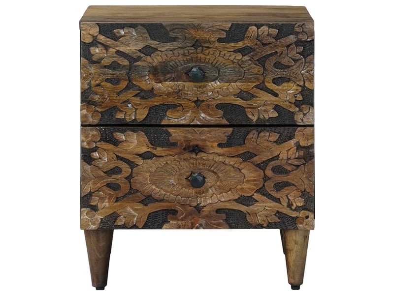 Table de chevet avec tiroir 2 pièces marron 40 x 33,5 x 46 cm - Conforama D