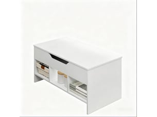 Table basse rectangulaire coloris blanc   - 51 cmx96 cm