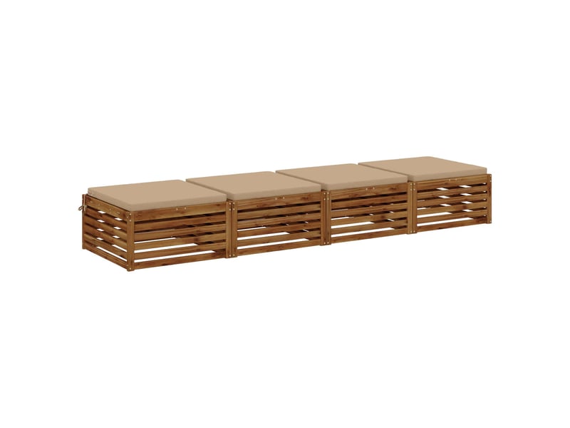 Lot de 4 coussins de siège, coussins d'assise soest 100 % polyester sable cf60542 - Conforama C