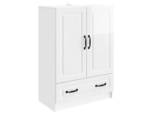 Buffet - bahut - meuble de rangement blanc brillant 66 x 34,5 x 92 cm bois d'ingénierie