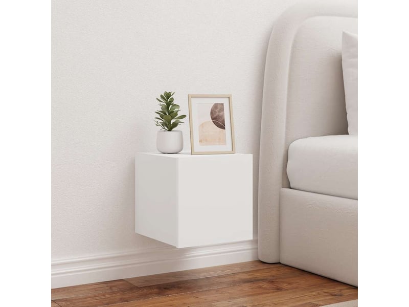  Meuble tv - banc tv - meuble de rangement mural avec lumières led blanc 30,5x35x30 cm  - Conforama B