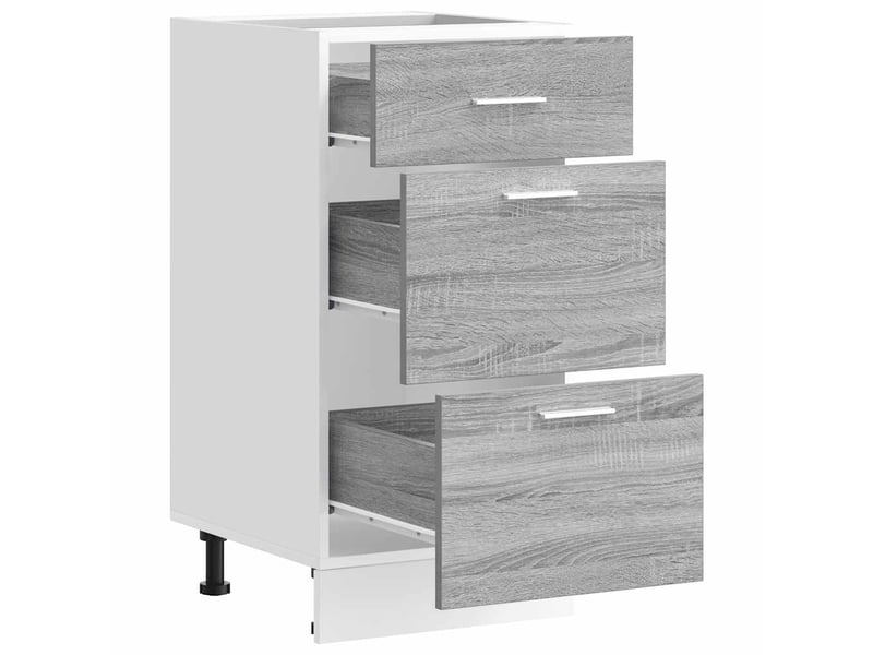  Meuble de rangement, meuble bas de cuisine gris sonoma 40x46x81,5cm bois d'ingénierie  - Conforama E