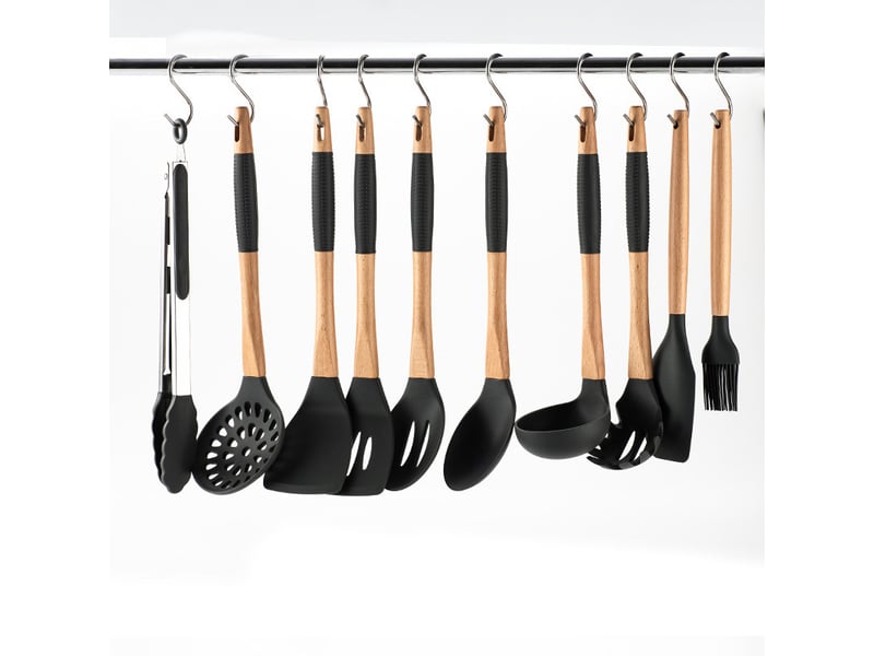 Lot de 12 crochets, porte-couverts en acier inoxydable, patères pour cuisine, bureau, salle de bain, décoration de fête, gris - Conforama E