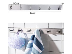 Porte ustensiles cuisine mural inox porte-ustensiles de cuisine en acier inoxydable barre de crédence cuisine inox 40cm crochet, multicolore