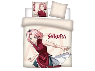 Parure de lit sakura rose et beige - 240 cm x 220 cm
