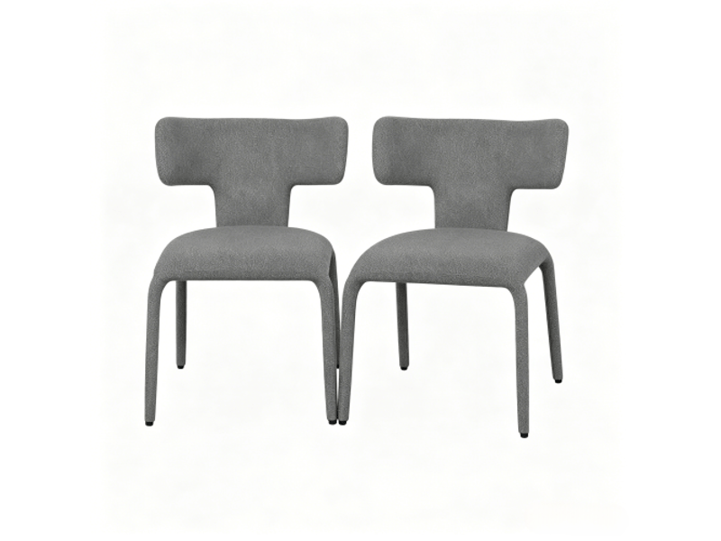 Chaises modernes contemporaines pour salon, cuisine et bureau – dossier courbé, 2 chaises à manger - Conforama A
