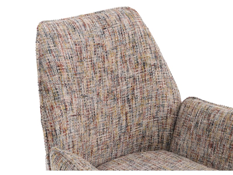  Lot de 6 chaises de salle à manger hwc-g67, pivotantes, avec positionnement automatique, en chenille métallisée (410 gm²) - piètement noir, coloré  - Conforama E