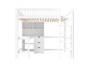 Lit mezzanine 90x200 cm <strong></strong>  <strong></strong> coloris blanc