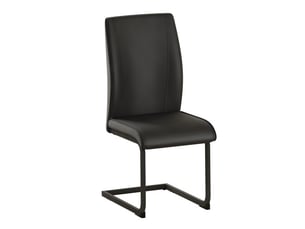 Chaises de salle à manger pu noir – ensemble 2, pieds métal noir, design ergonomique, confort et esthétique moderne