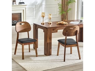 Lot de 2 chaises en bois rembourrées, dossier ovale et poignée – salle à manger, cuisine ou salon – sans table