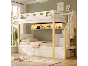 Lit superposé 2x90x200 cm <strong>HAUSS SPOLE</strong> <strong></strong> coloris bicolore