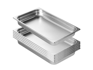 Lot de 6 poêles d'hôtel,succebuy poêles à vapeur en acier inoxydable de 0,8 mm,2,5 pouces de profondeur,pour usage industriel et scientifique