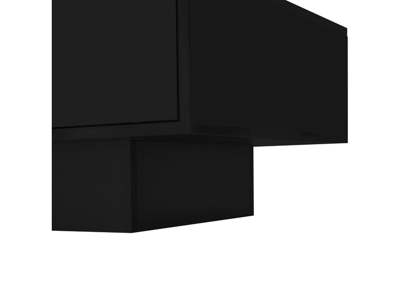  Table basse 115x55x34 cm avec 2 tiroirs et éclairage led, panneau de particules noir  - Conforama D