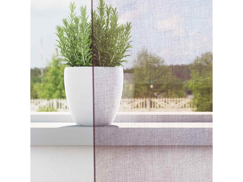 Lot de 2 rideaux en voile, voilages à œillets violets cf44253  - Conforama C