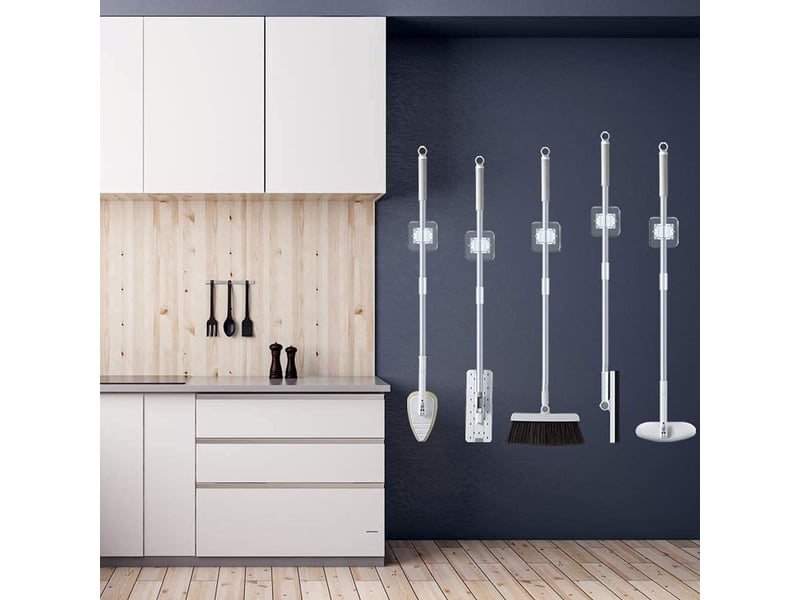  4 pièces porte-balai mural auto-adhésif porte vadrouille accroche balai sans perçage pince à balai supports de balai de vadrouille, blanc CSLJY-LIEN0002534CSLJY - Conforama D