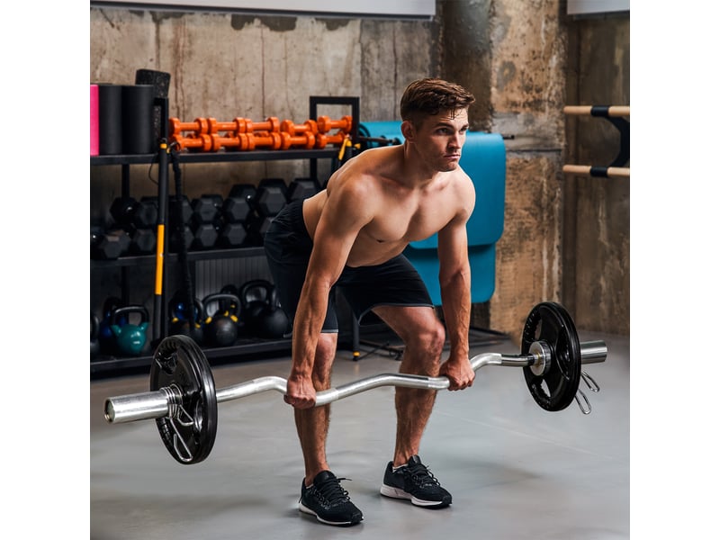  Disques de musculation, lot de 2, 5 kg par disque, trois poignées, revêtement en caoutchouc protecteur de sol, métal  - Conforama C