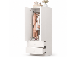 Armoire,70x40x170 cm,2 tiroirs,mdf,blanc