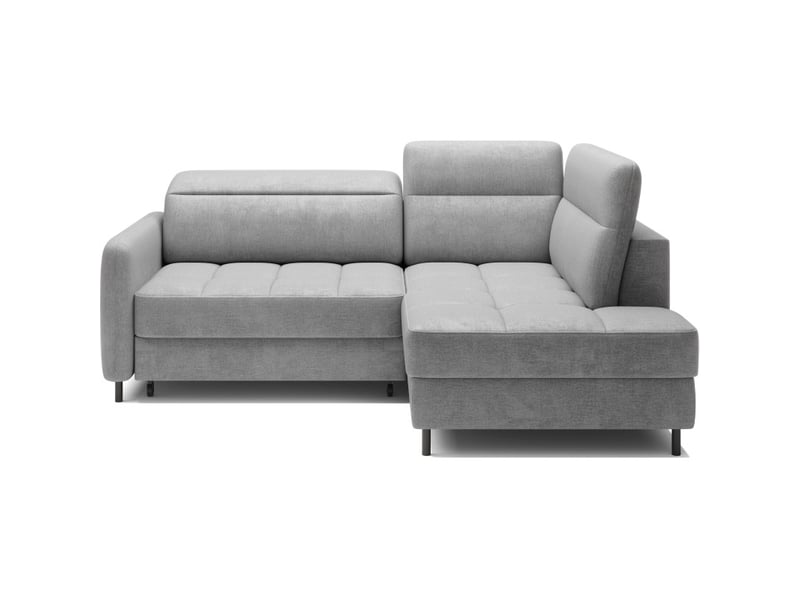 Canapé d'angle droit convertible barnea 208 cm gris clair avec rangement - Conforama A