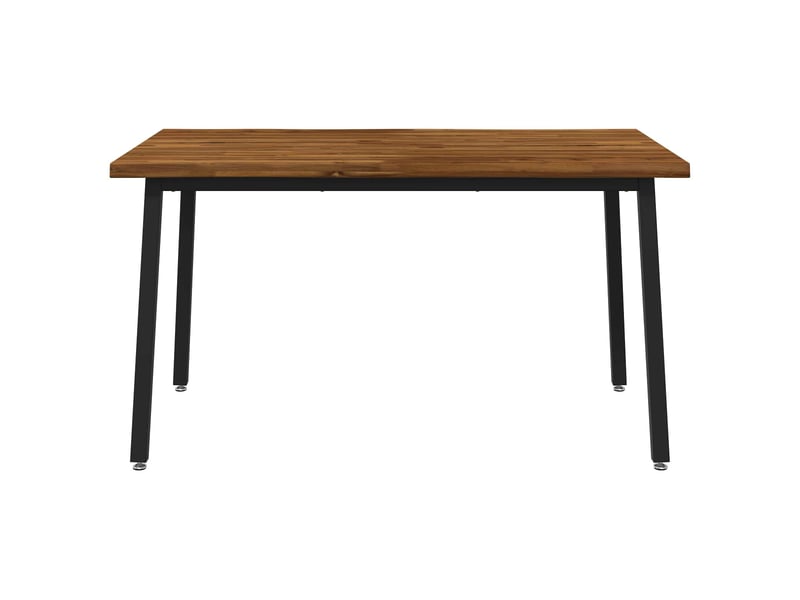  Table à manger moderne 120x90x75 cm bois d'acacia massif naturel et noir  - Conforama D