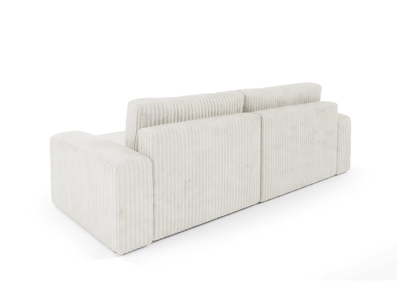 Canapé d'angle convertible cord fano beige - Conforama D