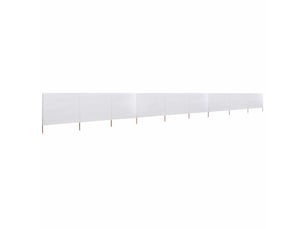 Paravent 9 panneaux, séparateur de tissu jardin tissu 1200x120 cm blanc sable