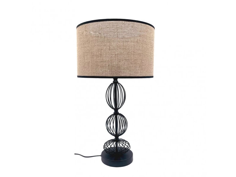  Lampe à poser fabrilamp fionn e27 coloris noirbeige 56 x 32 x 32 cm 161271009 - Conforama A