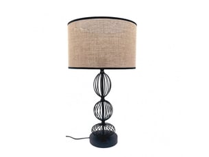 Lampe à poser fabrilamp fionn e27 coloris noirbeige 56 x 32 x 32 cm