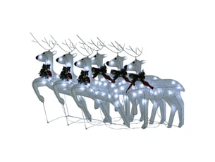 Rennes de noël 6 pcs blanc 120 led