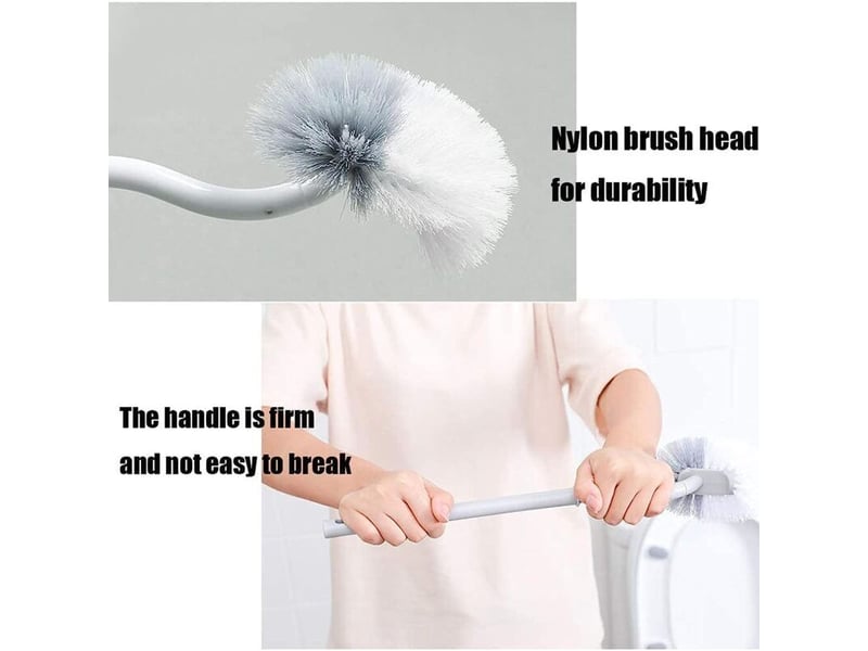 Enowelir 4x brosses toilette courbées – double face manche long, nettoyage décontamination, wc salle de bain - Conforama D