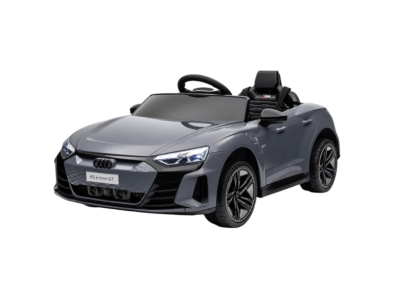  Voiture électrique pour enfants avec télécommande, ceinture de sécurité, klaxon, musique, phares, vitesse maximale de 5 kmh, 3-5 ans, grise  - Conforama B