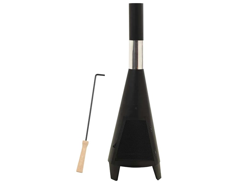  Poêle de jardin avec tisonnier 38x38x122 cm acier  - Conforama A