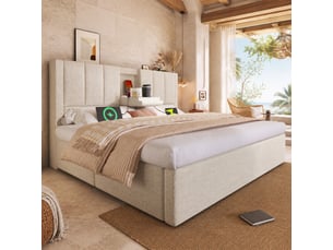 Sommier coffre 140x200 cm OKWISH épaisseur 115 cm vendu avec sommier,sans matelas